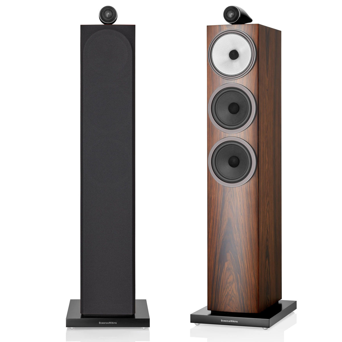 B&W 703 S3 Floorstanding Front Speakers in mocha finish