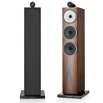 B&W 703 S3 Floorstanding Front Speakers in mocha finish