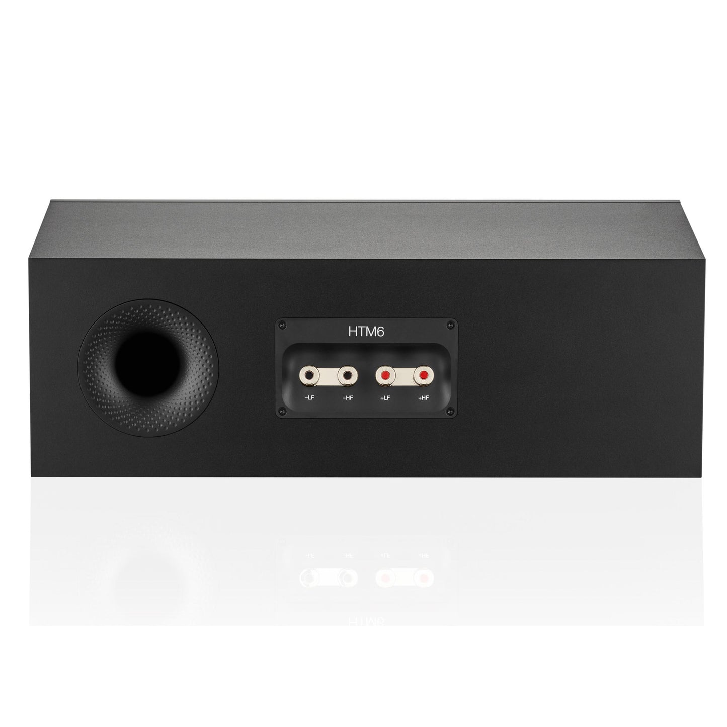 Back view of black Bowers & Wilkins HTM6 S3 Centre Speaker