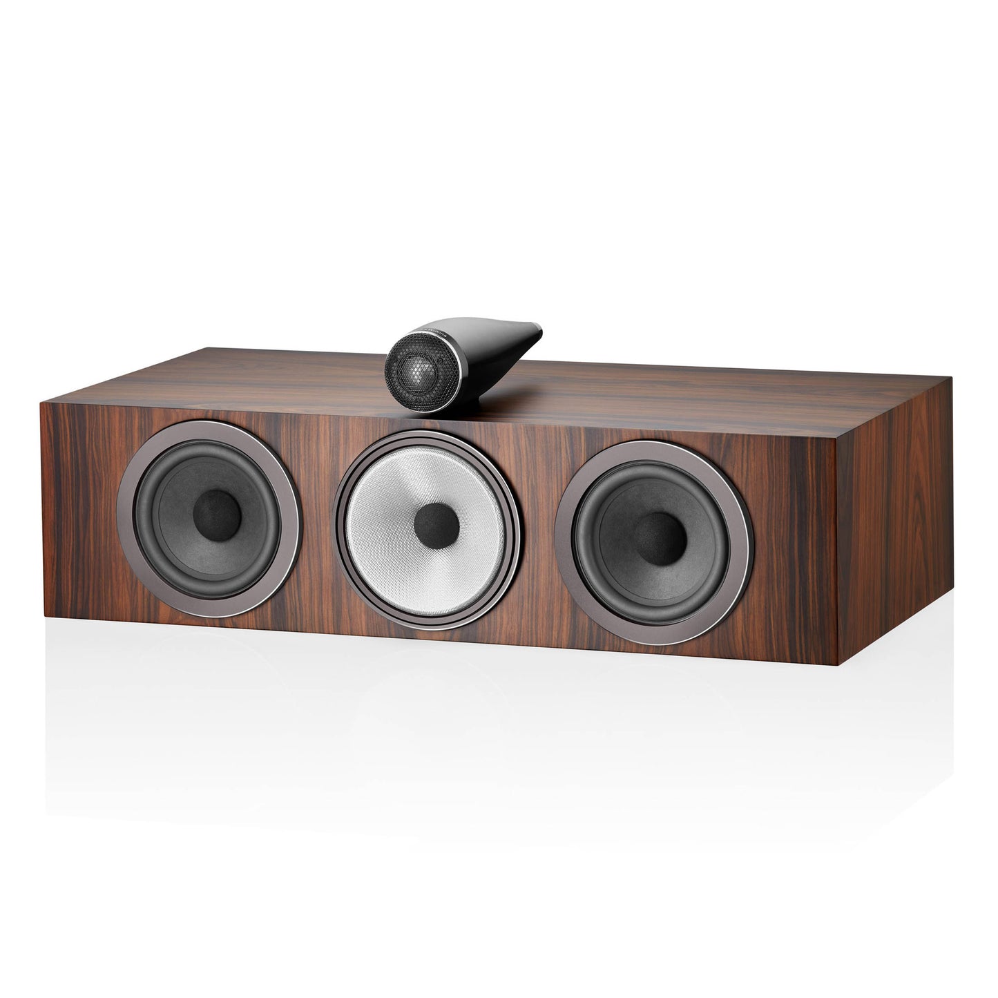 Front angle of Bowers & Wilkins HTM71 S3 Centre Speaker in mocha with no grille
