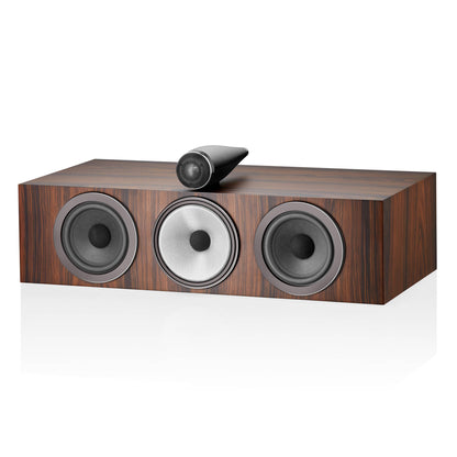 Front angle of Bowers & Wilkins HTM71 S3 Centre Speaker in mocha with no grille
