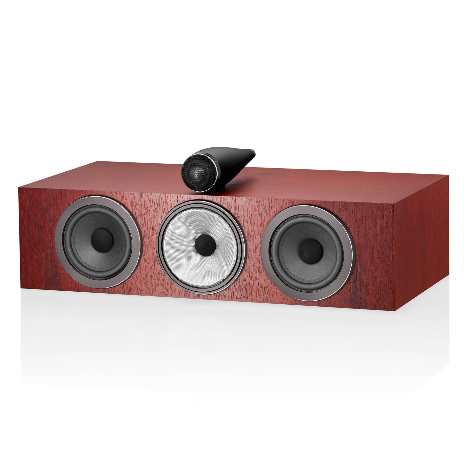 Front angle of Bowers & Wilkins HTM71 S3 Centre Speaker in rosenut