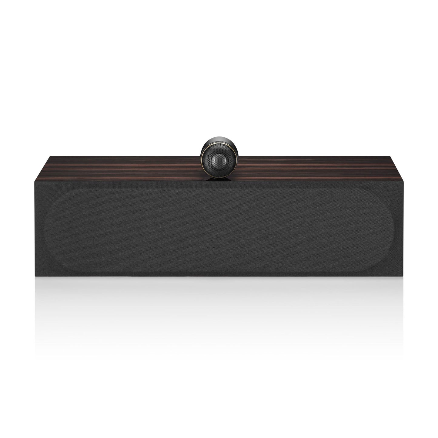 Front view of Bowers & Wilkins HTM71 S3 Signature Centre Speaker in Datuk Gloss with grille on