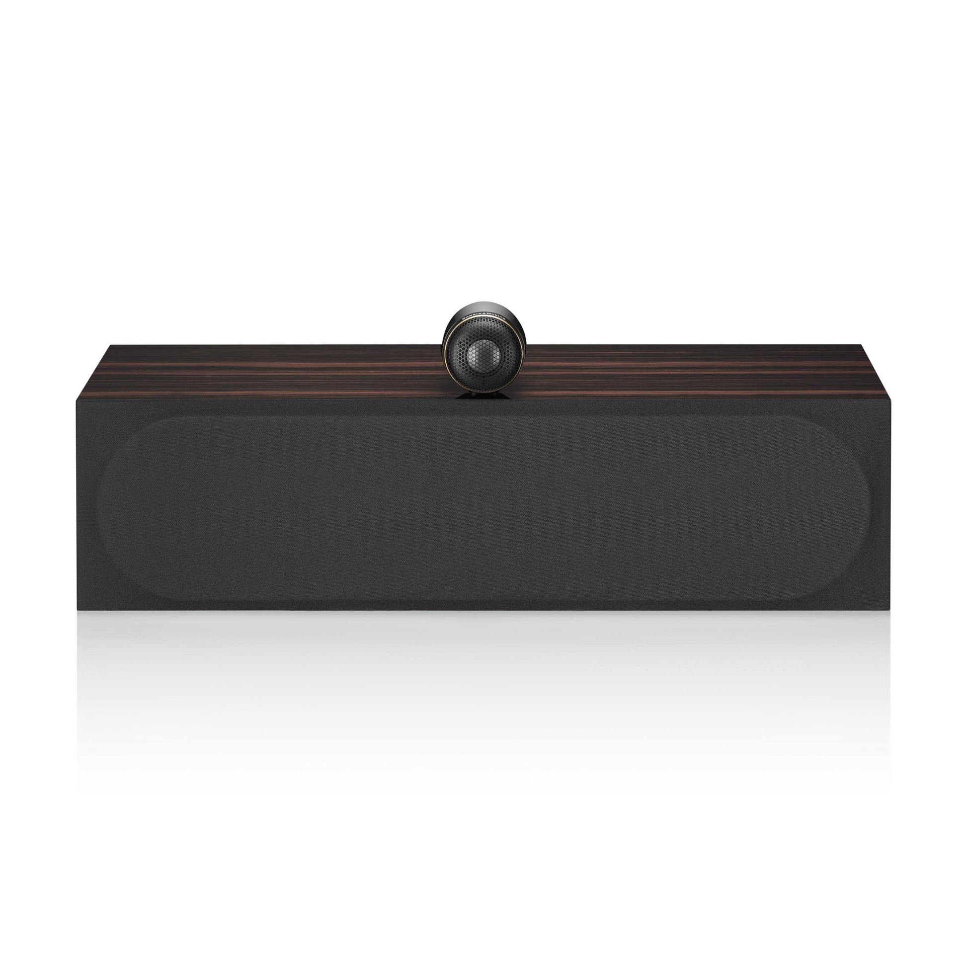 Front view of Bowers & Wilkins HTM71 S3 Signature Centre Speaker in Datuk Gloss with grille on