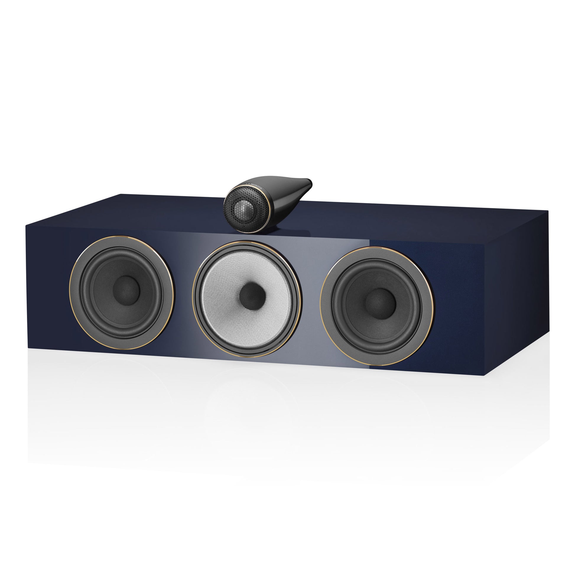 Front angle of Bowers & Wilkins HTM71 S3 Signature Centre Speaker in Midnight Blue