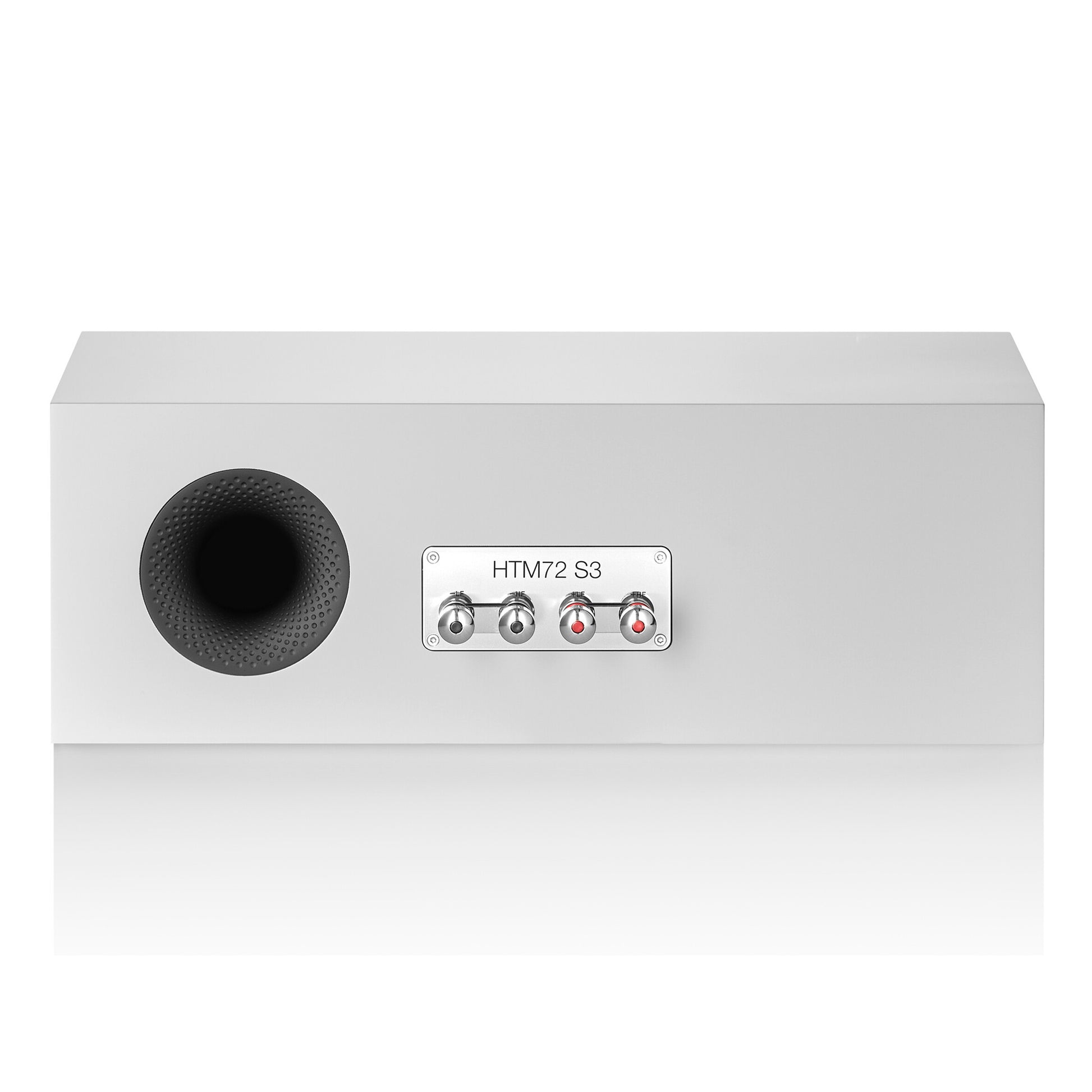 Back view of Bowers & Wilkins HTM72 S3 Centre Speaker in white