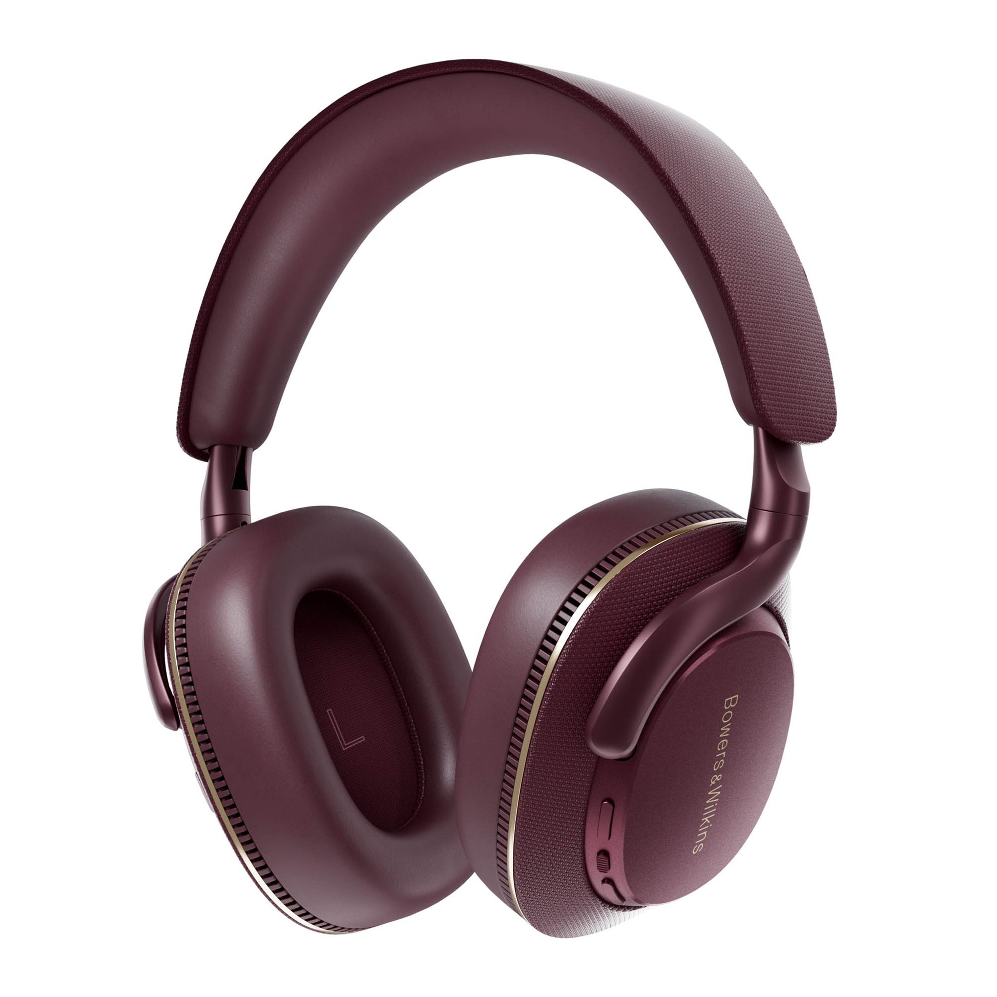Front view of Bowers & Wilkins Px7 S3 Over-Ear Noise Cancelling Wireless Headphones in vintage maroon
