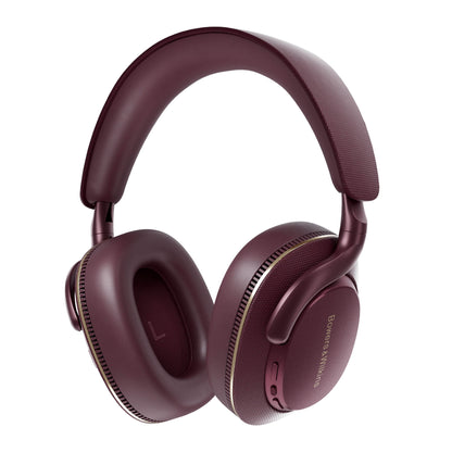 Front view of Bowers & Wilkins Px7 S3 Over-Ear Noise Cancelling Wireless Headphones in vintage maroon