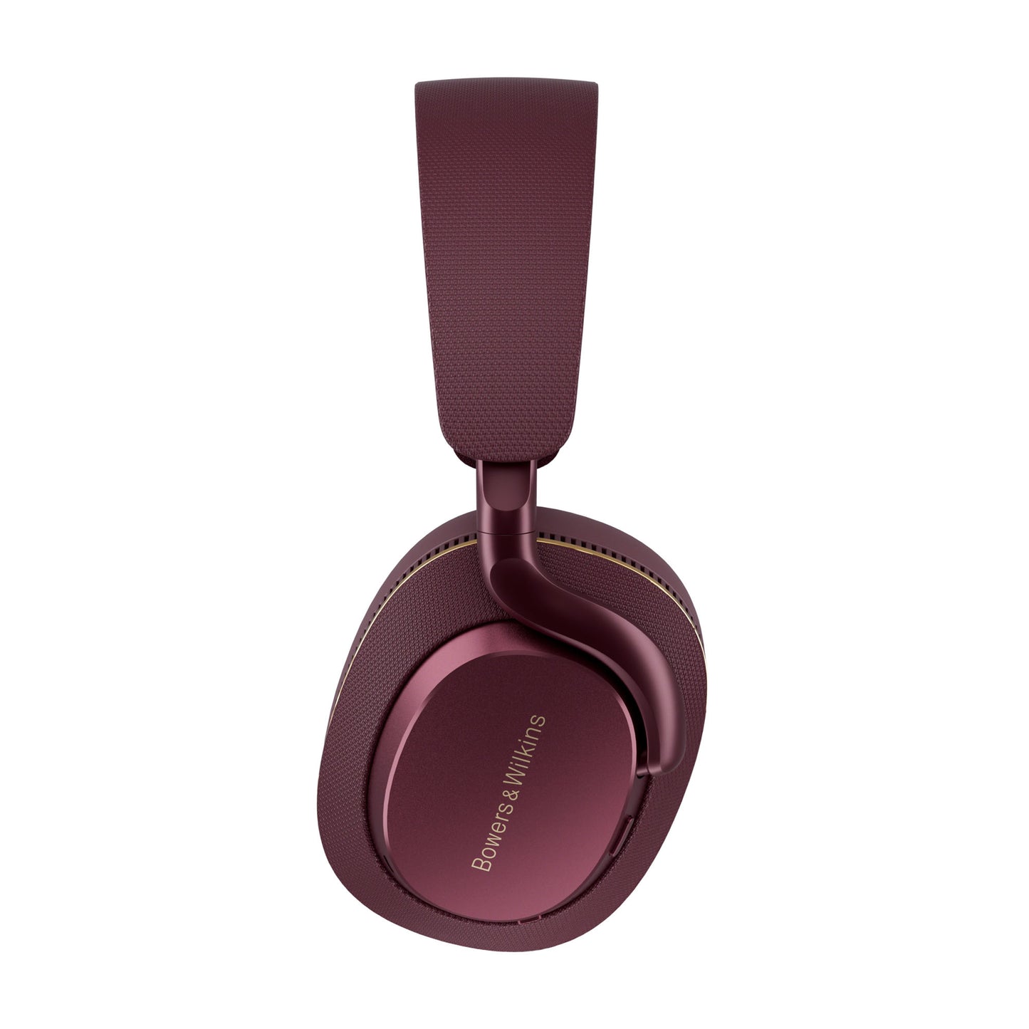Side view of Bowers & Wilkins Px7 S3 Over-Ear Noise Cancelling Wireless Headphones in vintage maroon