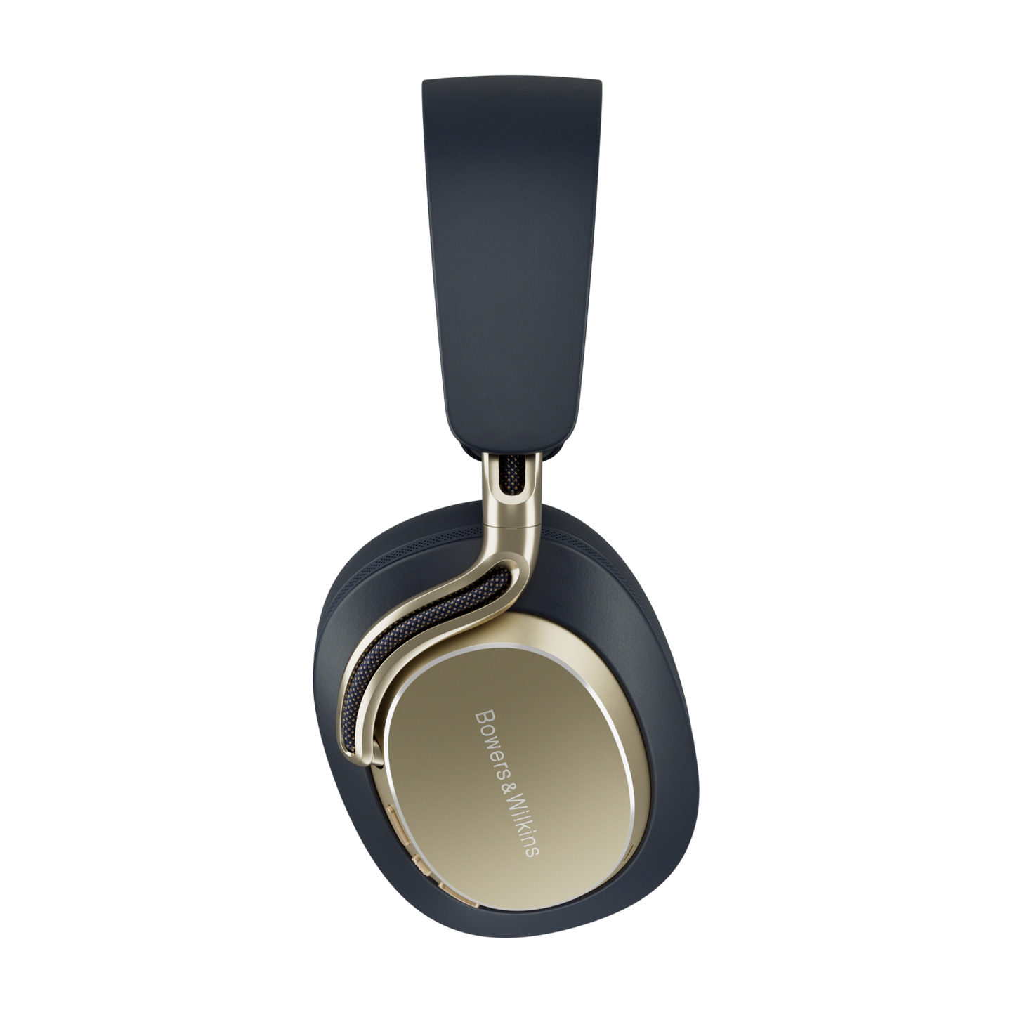 Side view of Bowers & Wilkins PX8 S2 Over-Ear Noise Cancelling Headphones in midnight blue finish