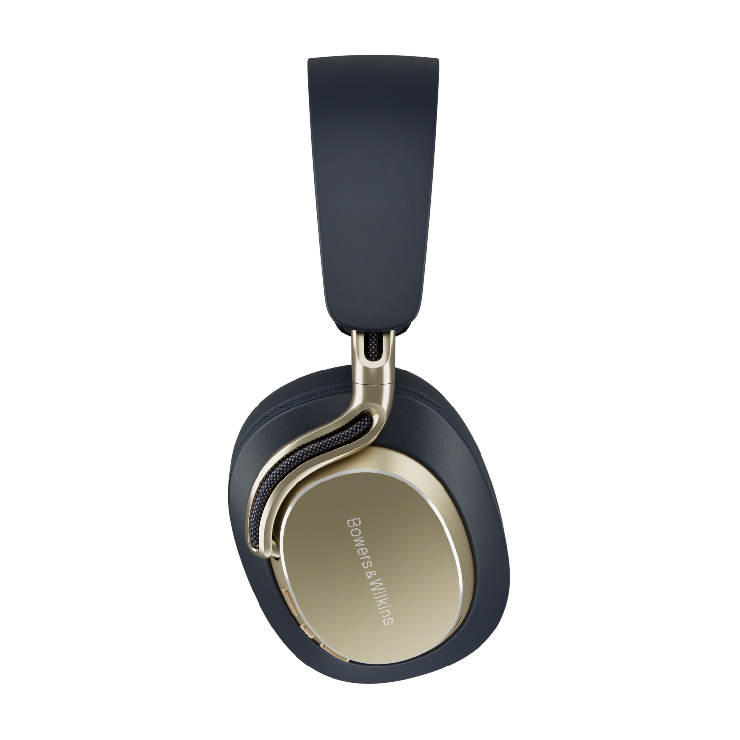 Side view of Bowers & Wilkins PX8 S2 Over-Ear Noise Cancelling Headphones in midnight blue finish