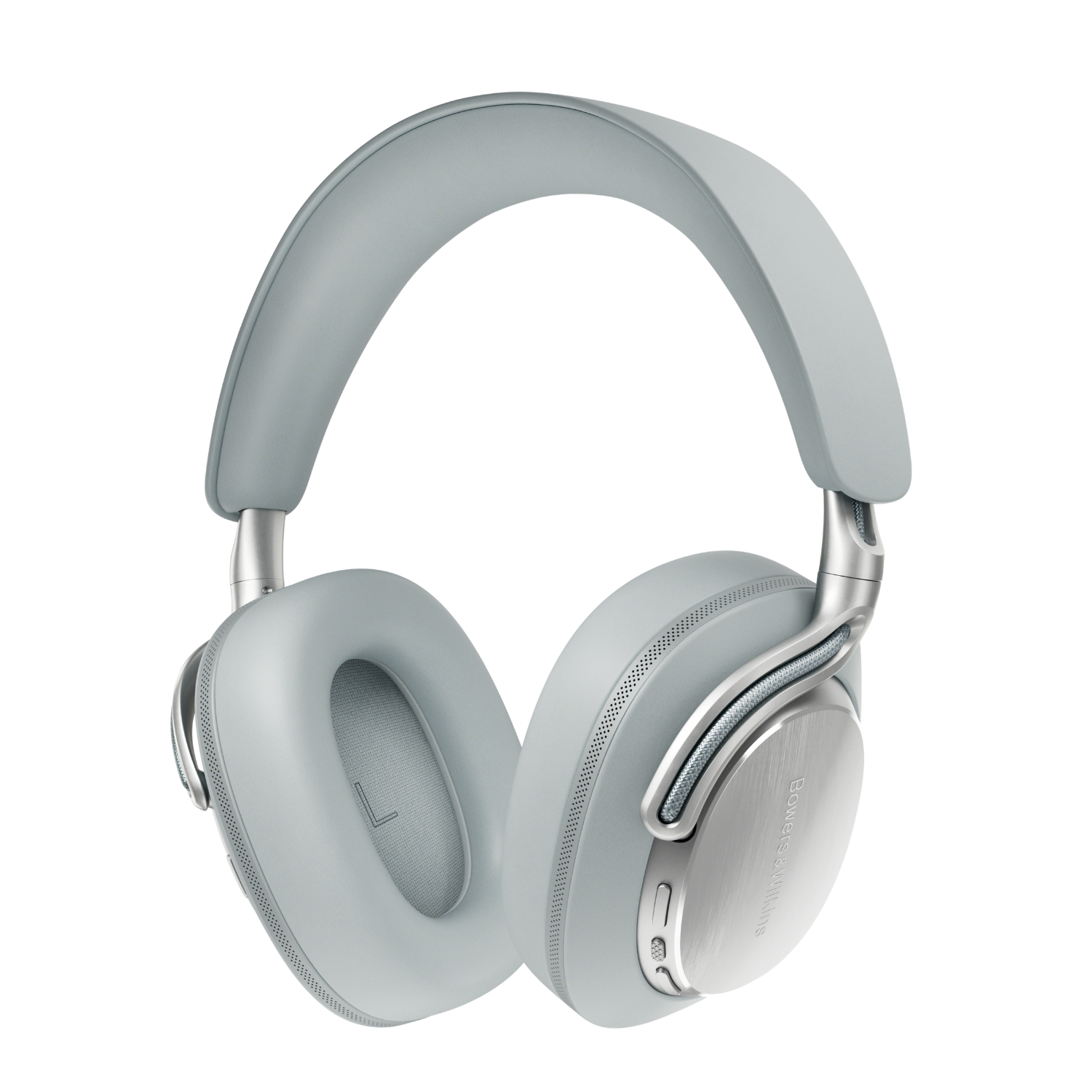 Pearl Blue Bowers & Wilkins PX8 S2 Over-Ear Noise Cancelling Headphones on white background