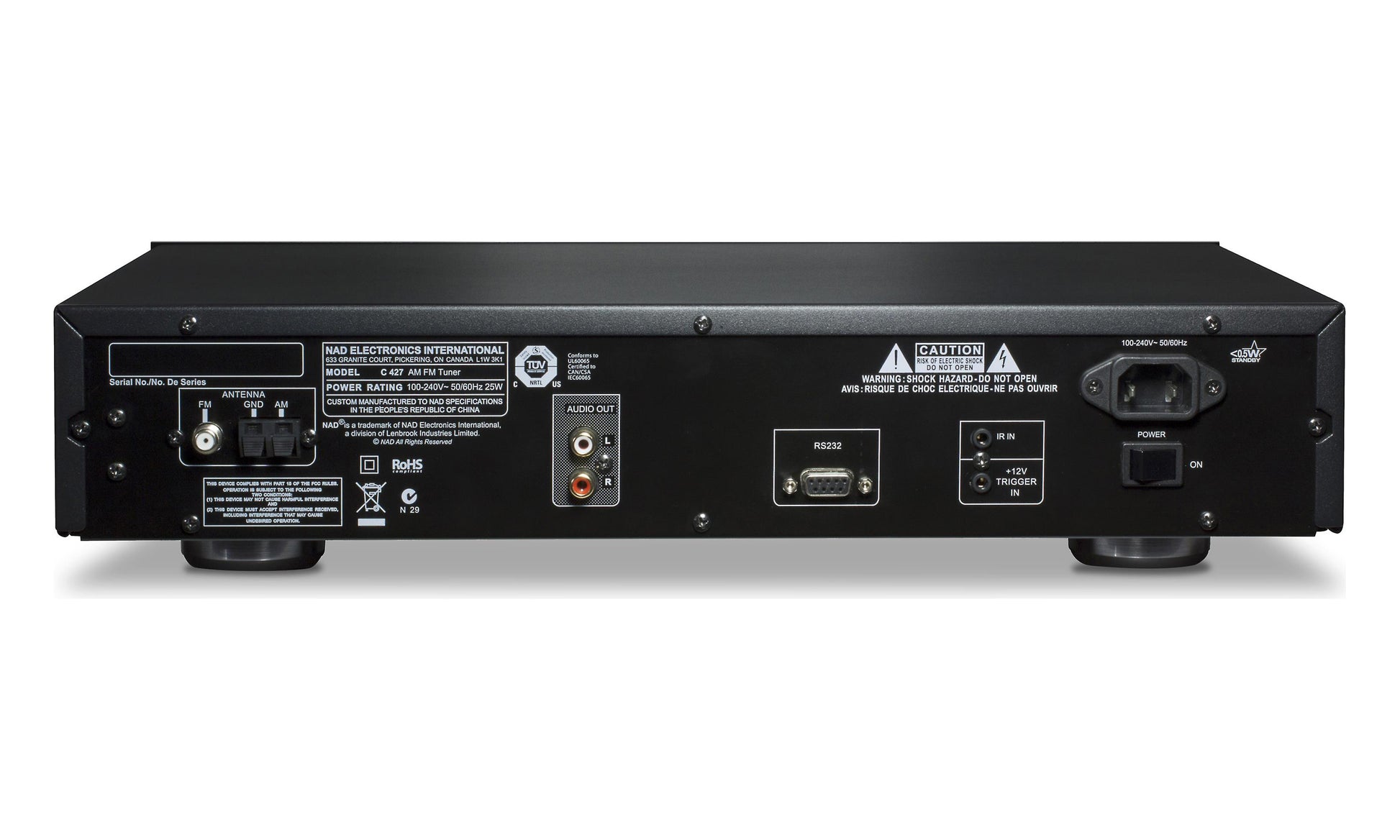 NAD C427 AM/FM Tuner - Rear view.