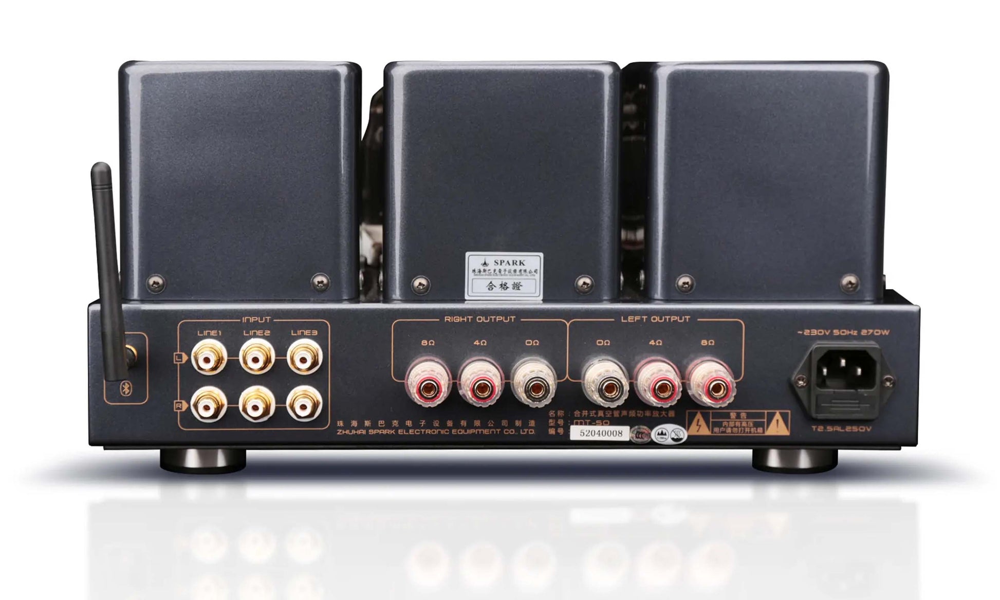 KT88 Output Valves, 40 Watts Ultra Linear, 21 Watts Triode