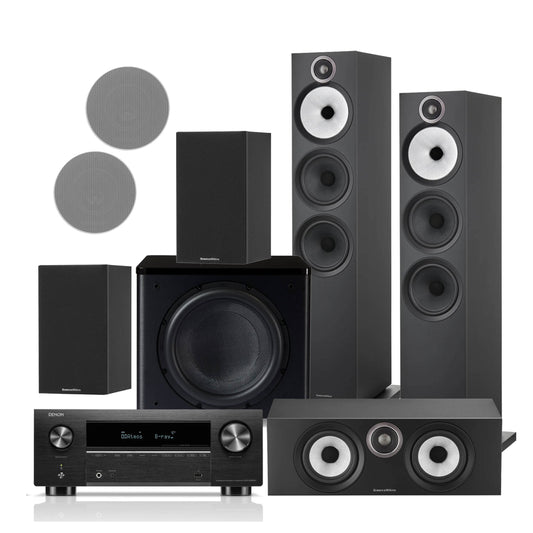 
Denon AVC-3800H Bowers & Wilkins REL Home Theatre System on white background