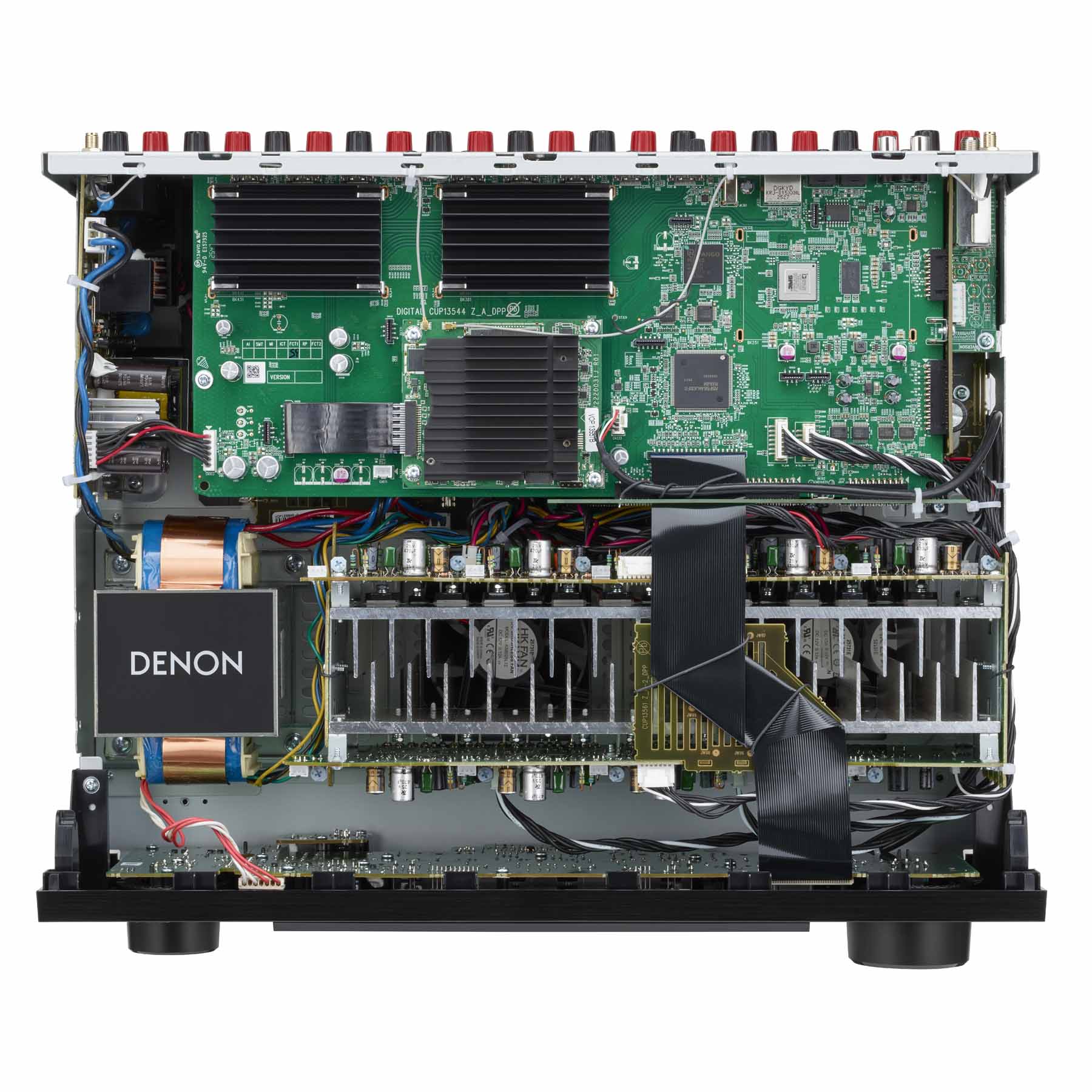 Internal view of Denon AVC-X3900H 9.4 Channel 8K Home Theatre Amplifier