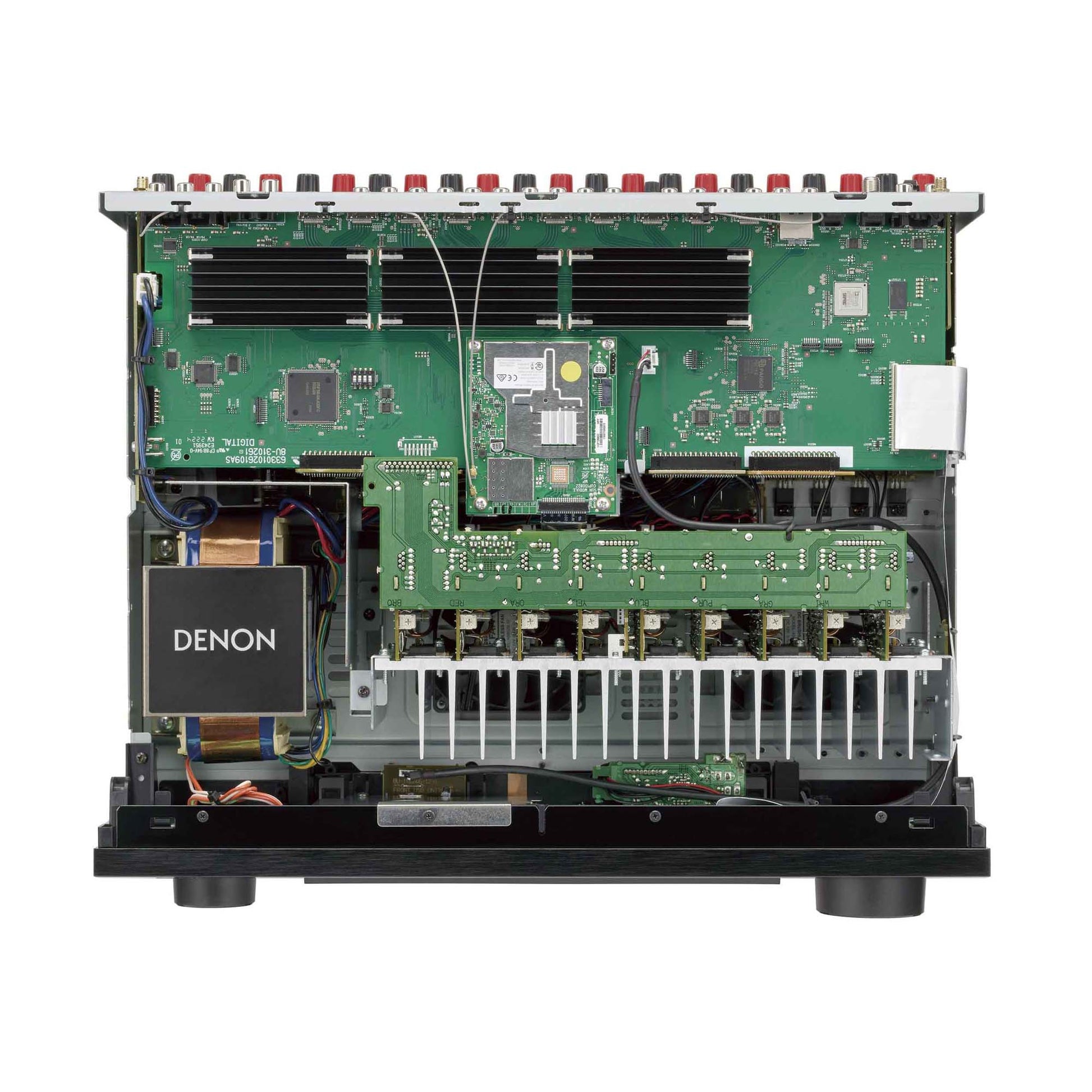 Internal view of Denon AVC-X4800H 9.4 Channel 8K Home Theatre Amplifier