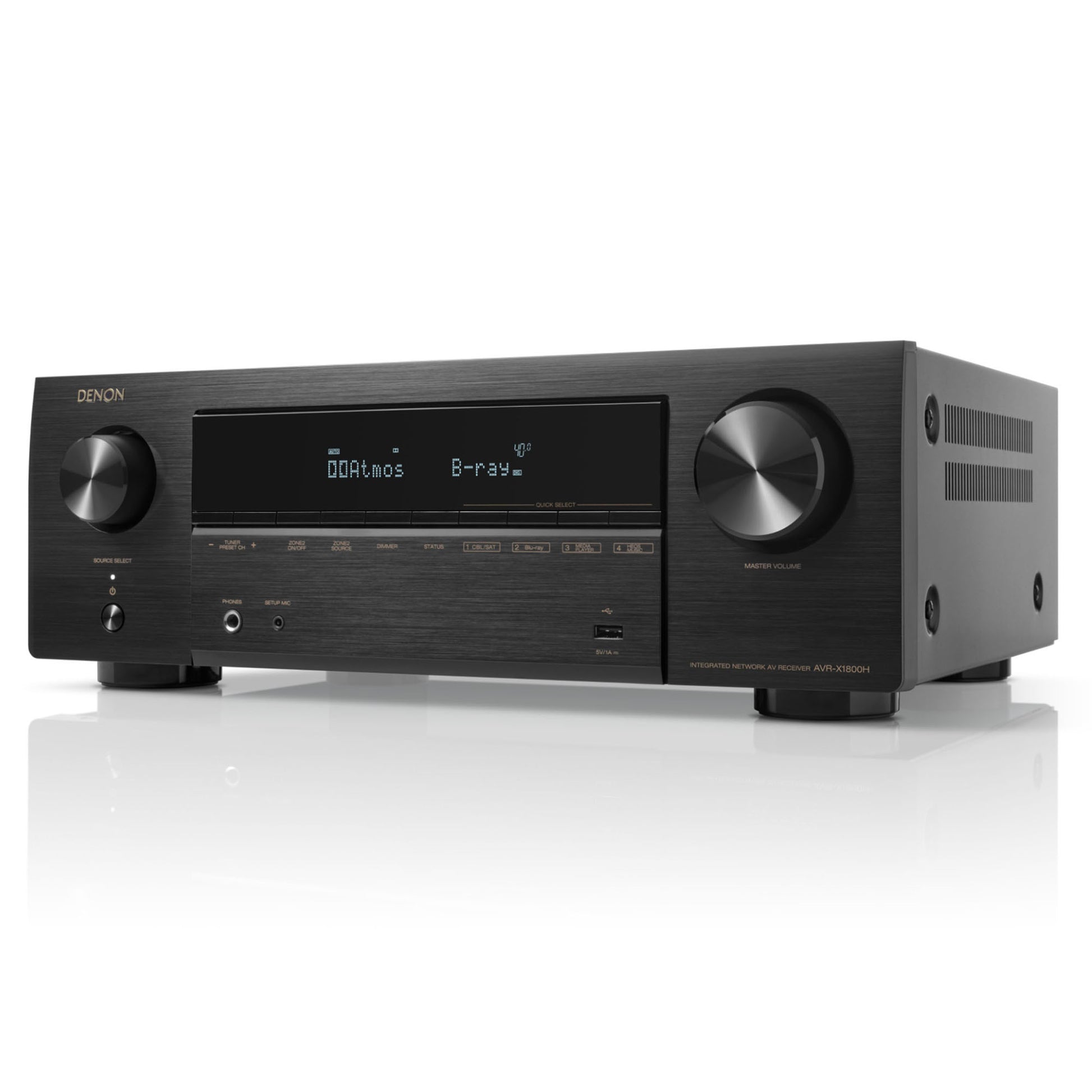 Denon AVR-X1800H 8K Home Theatre Receiver on a white background