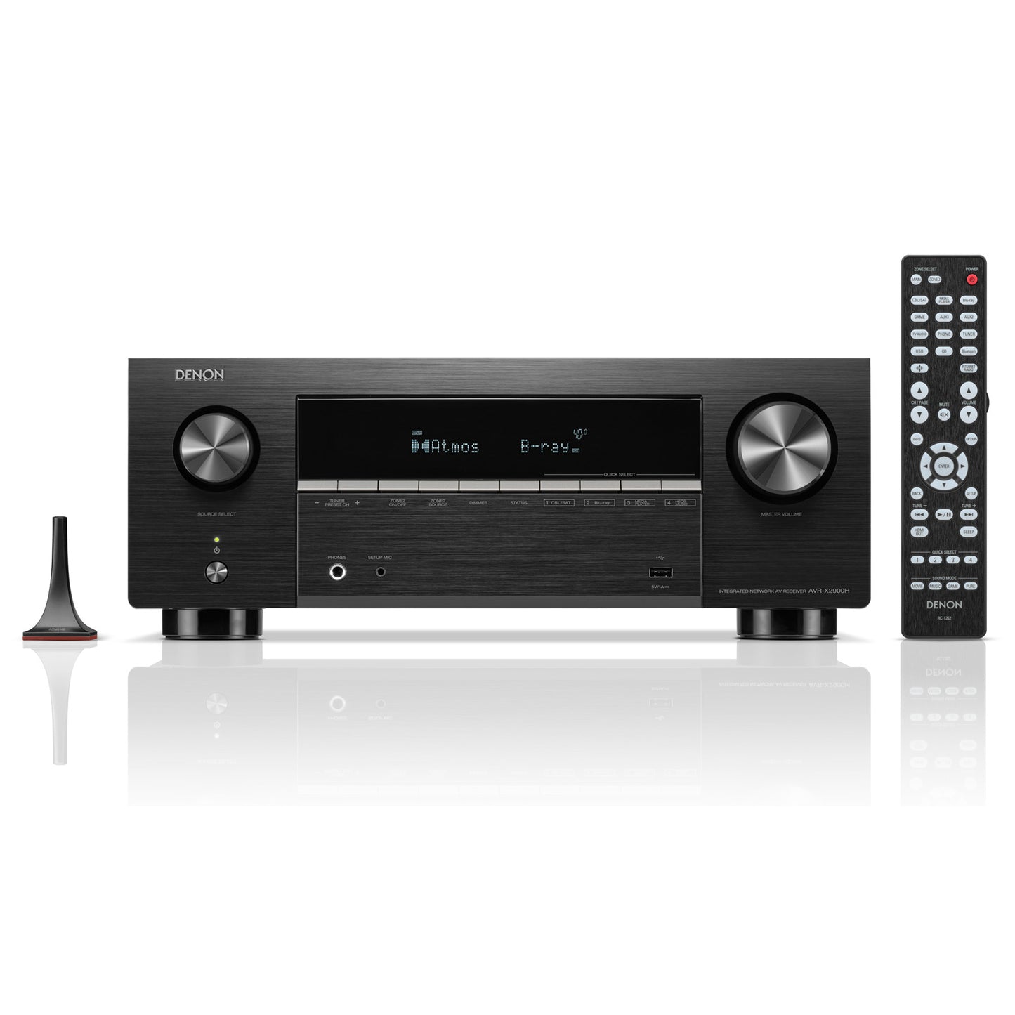 Front view of Denon AVR-X2900H 7.2 Channel 8K AV Receiver