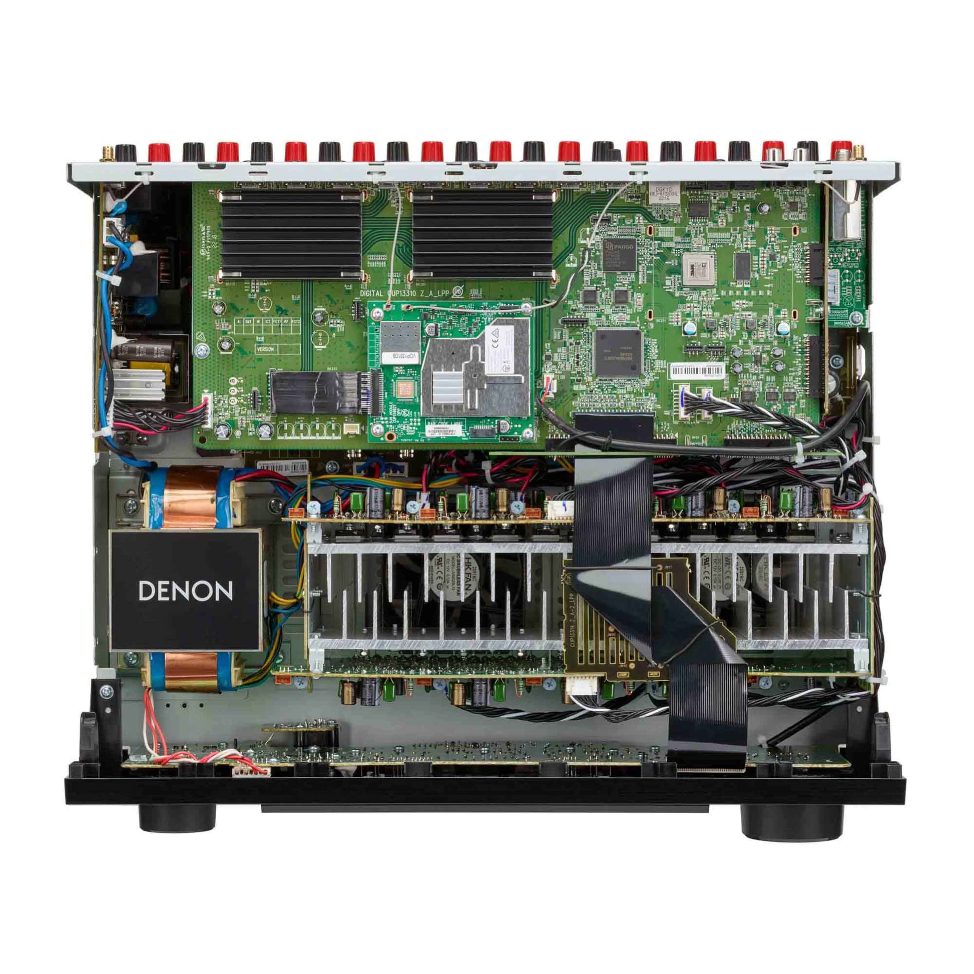 Internal view of Denon AVC-X3800H on a white background