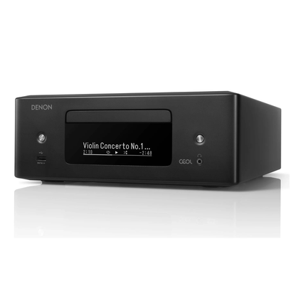 Front angle of Denon CEOL RCD-N12 Network Receiver on white background