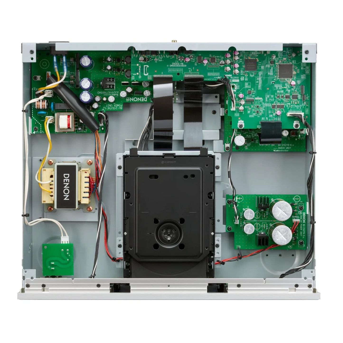 Internal view of silver Denon DCD-1700NE CD/SACD Player