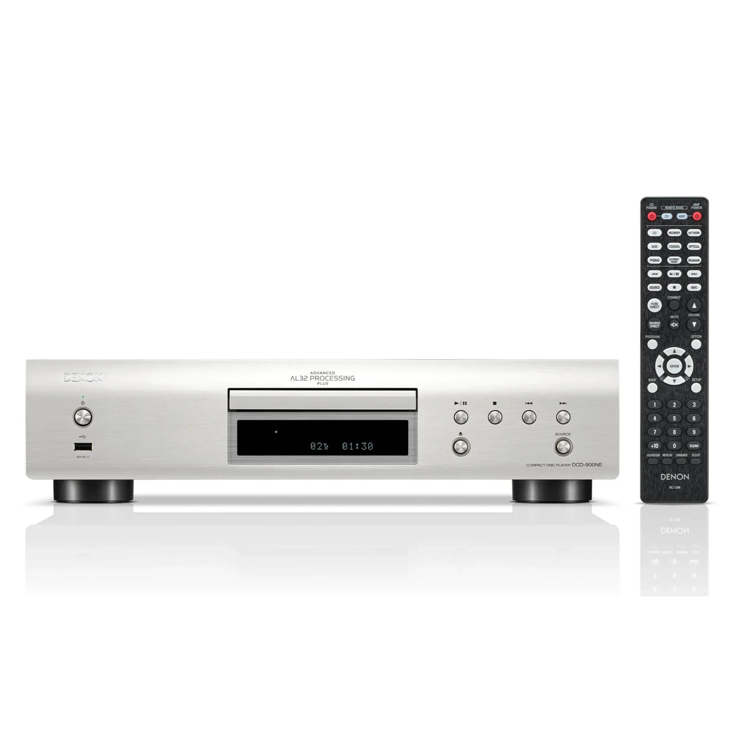 Silver Denon DCD-900NE CD Player with remote control