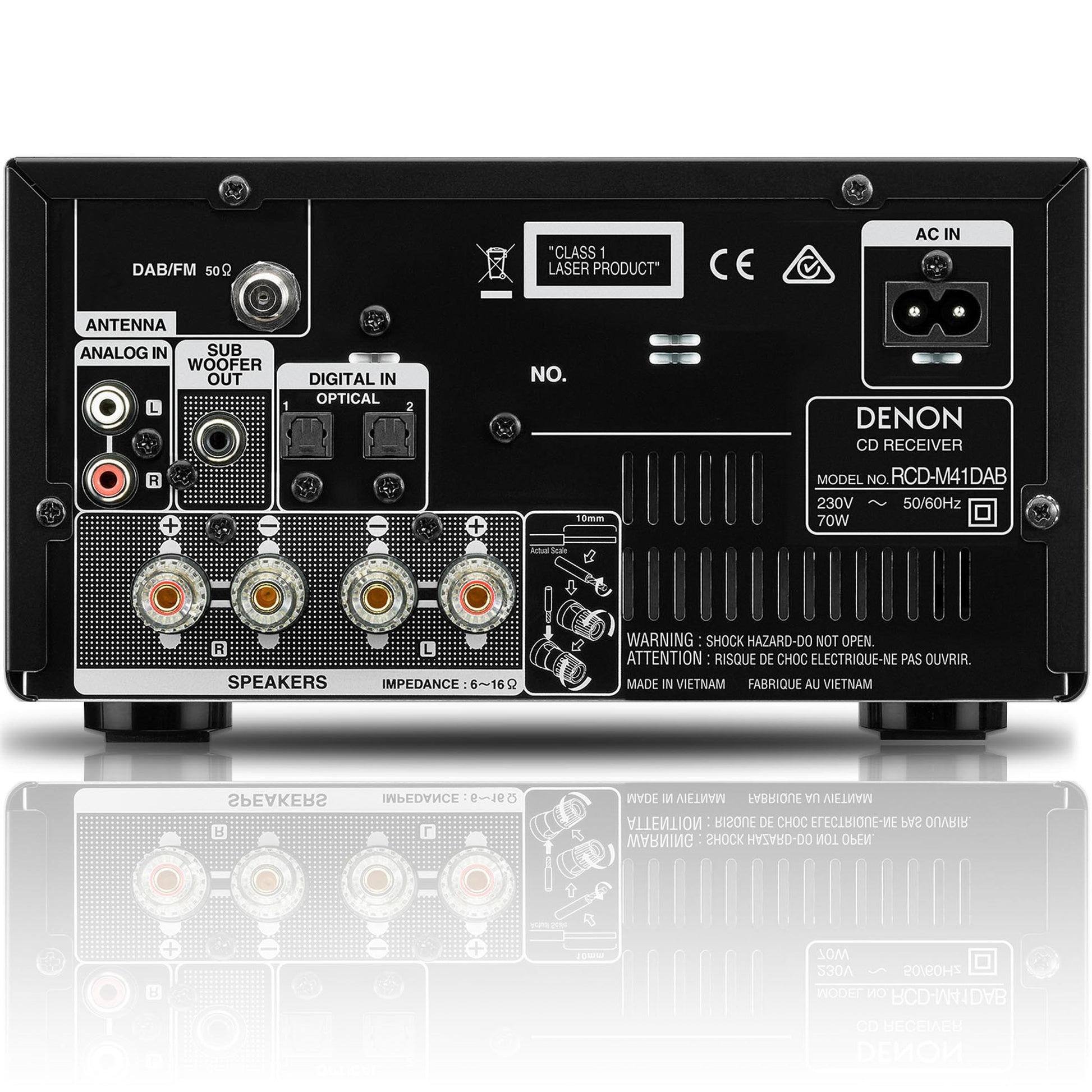 Denon RCD-M41DAB Stereo CD Receiver - Connections
