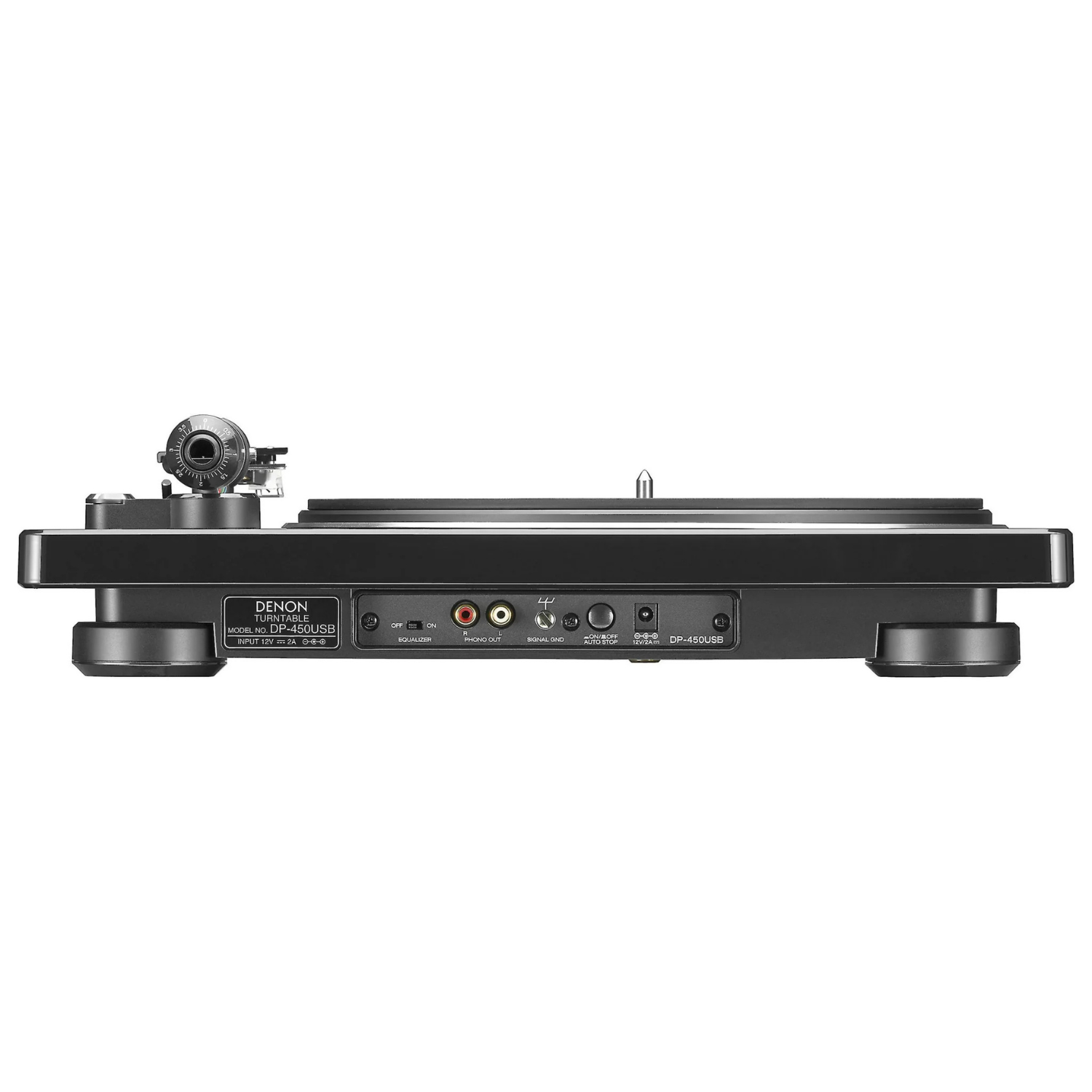 Back view of Denon DP-450USB Turntable