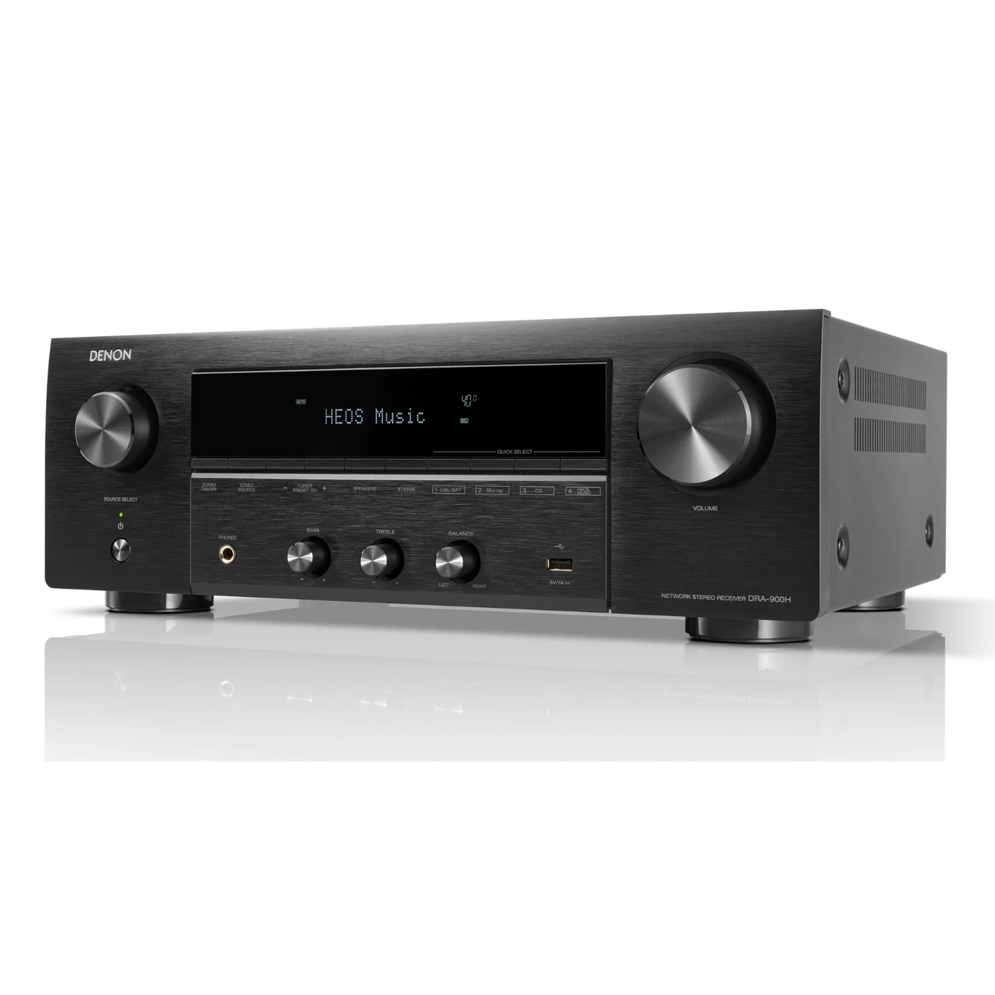 Denon audio receiver on a white background