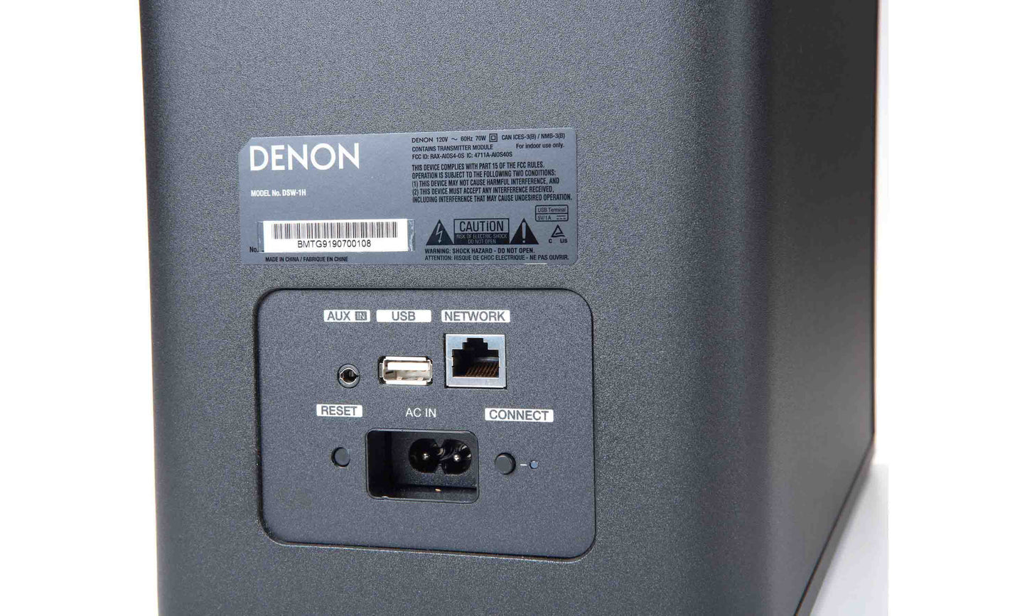 Denon DSW-1H Subwoofer - Connect via your home network via Ethernet cable or Wi-Fi