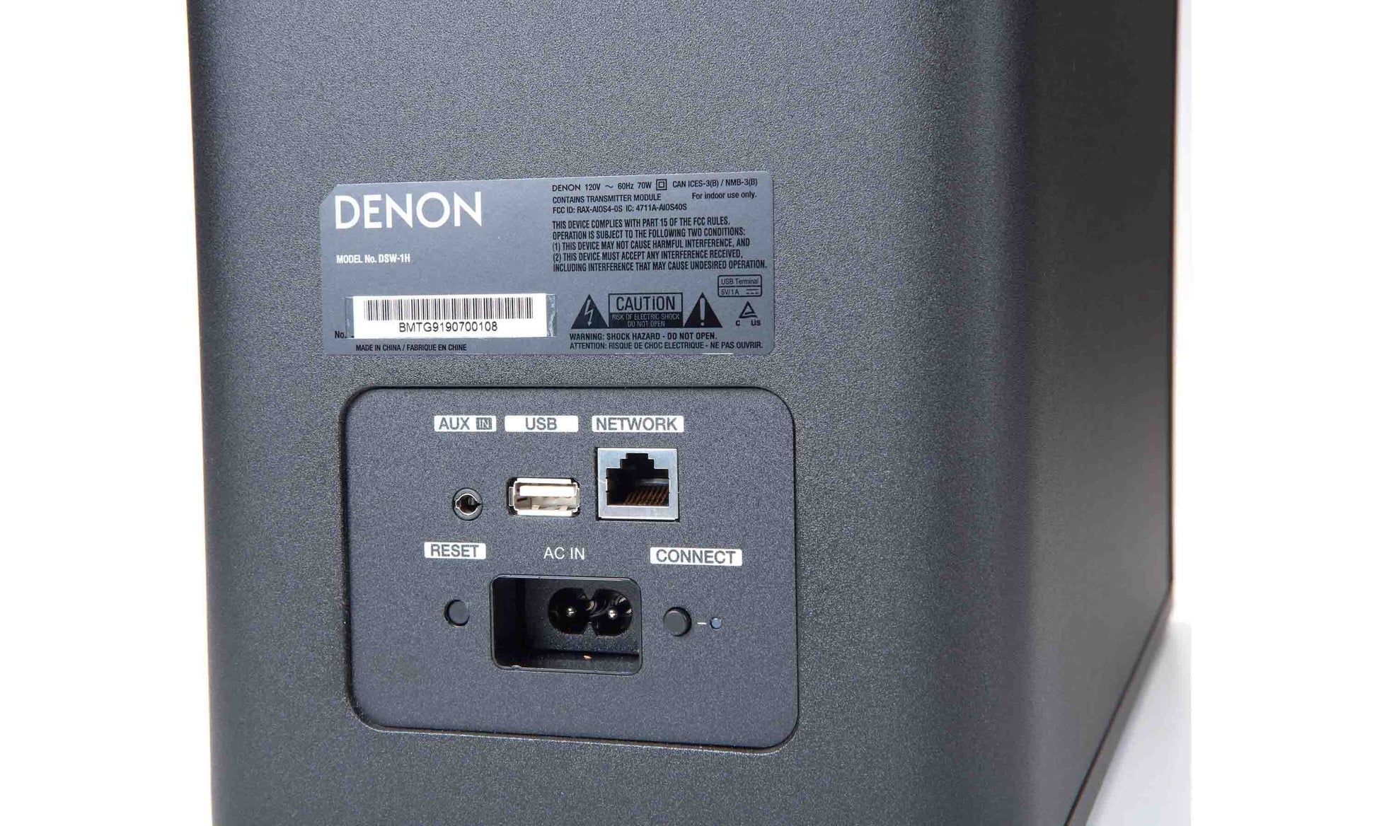 Denon DSW-1H Subwoofer - Connect via your home network via Ethernet cable or Wi-Fi