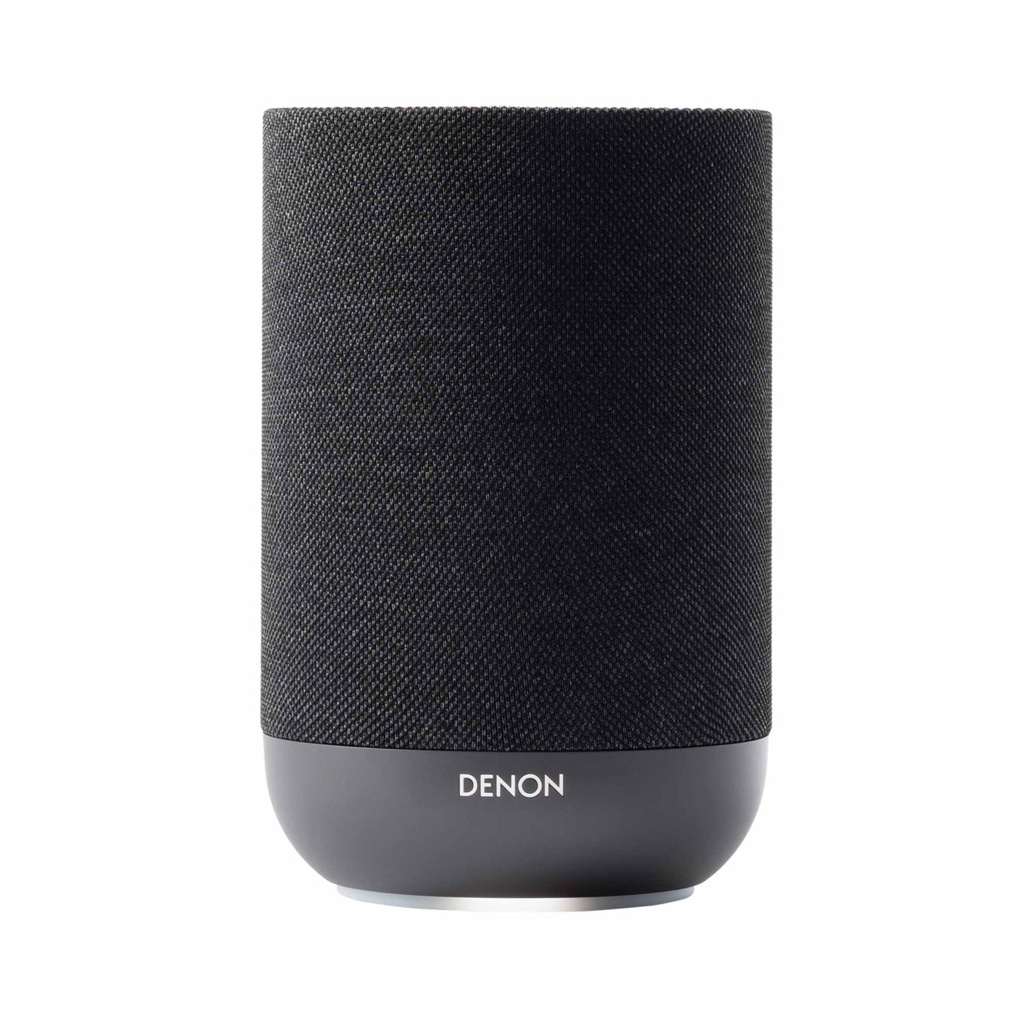 Front of black Denon Home 200 Speaker on white background