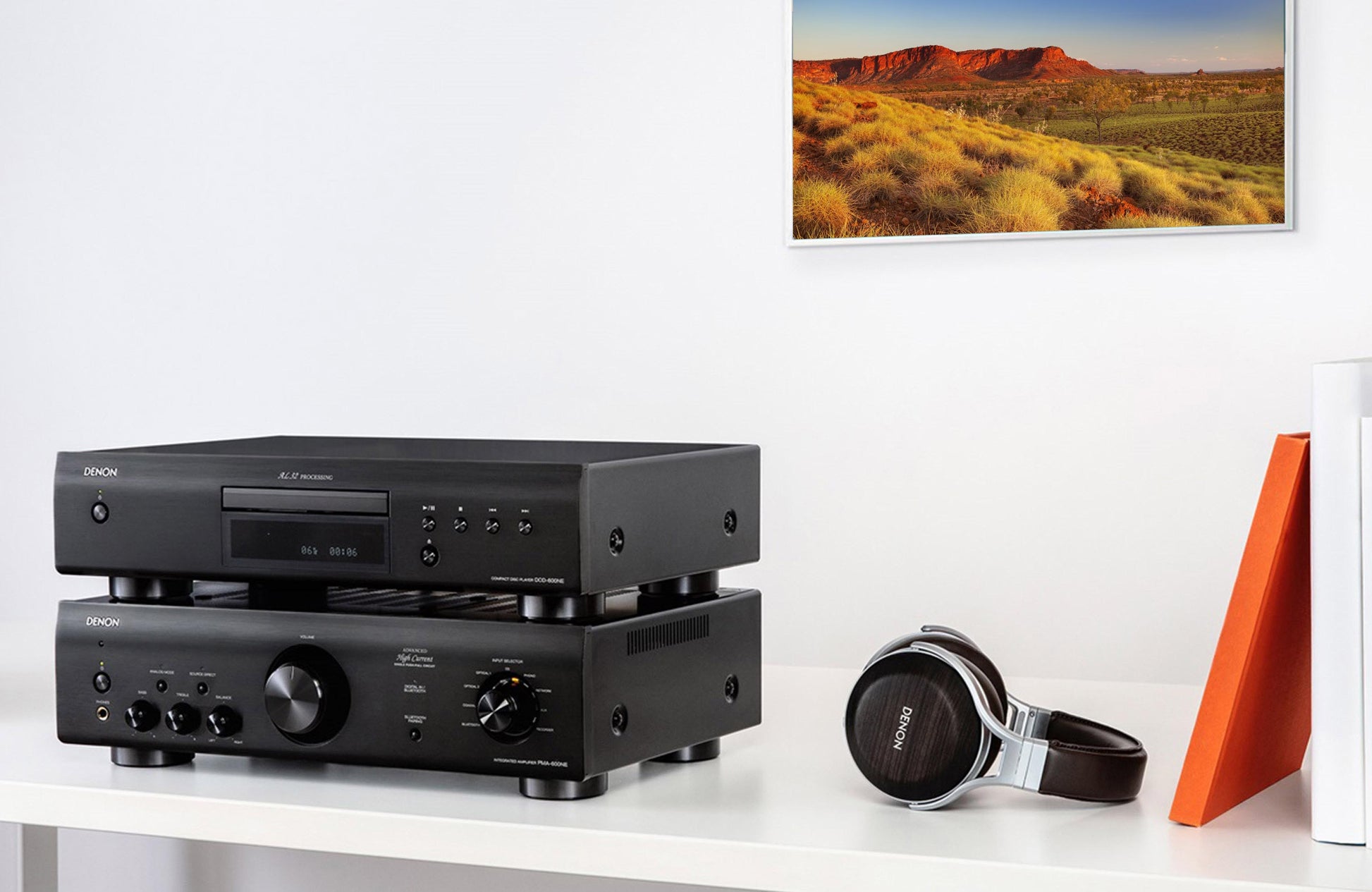Denon PMA-600NE - Shown With CD Player & Headphones (Sold Separately)