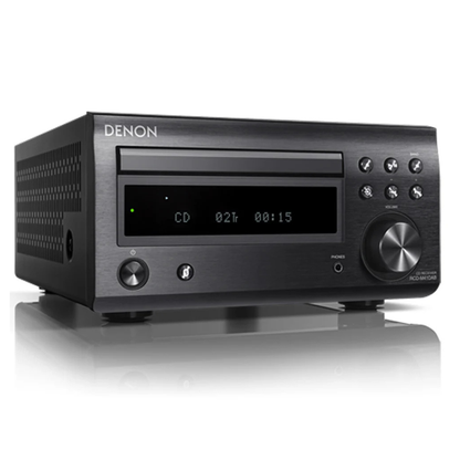 Denon audio receiver on a white background