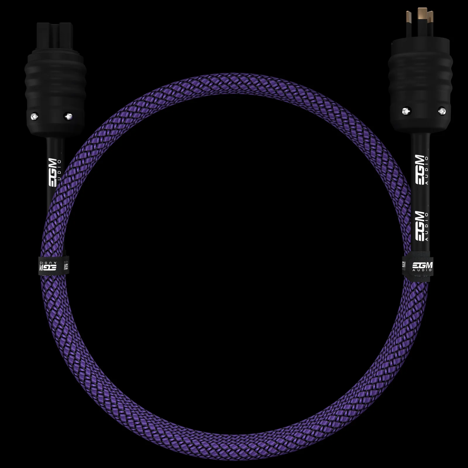 EGM Audio Amethyst Power Cable on black background