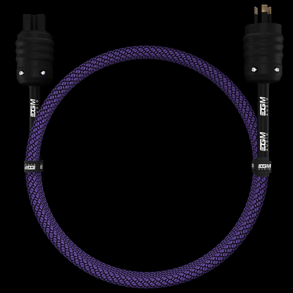 EGM Audio Amethyst Power Cable on black background