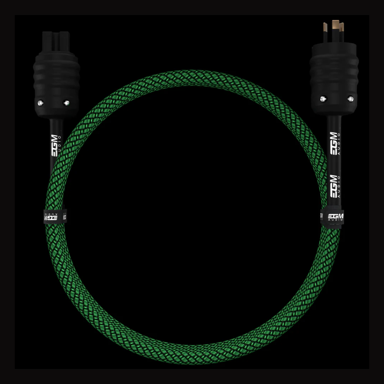 EGM Audio Emerald Power Cable on black background