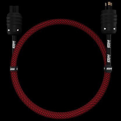 EGM Audio Ruby Power Cable on black background