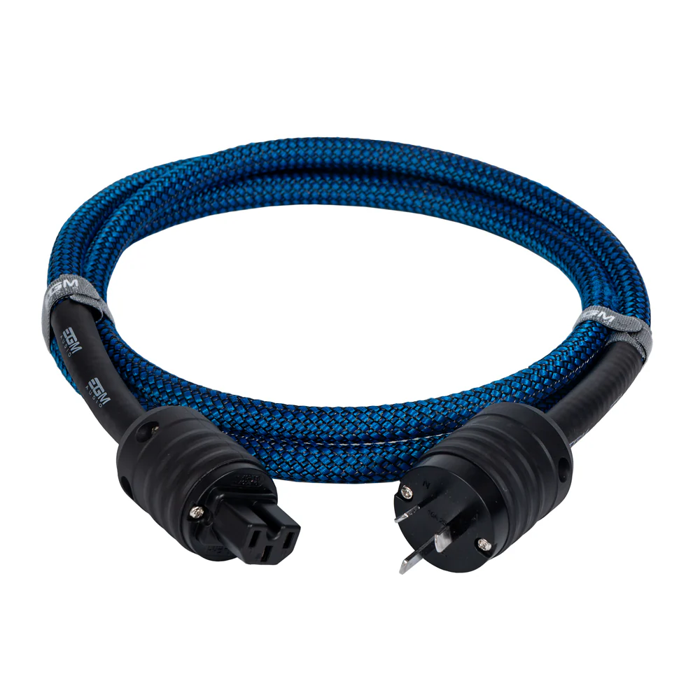 EGM Audio Sapphire Power Cable on white background