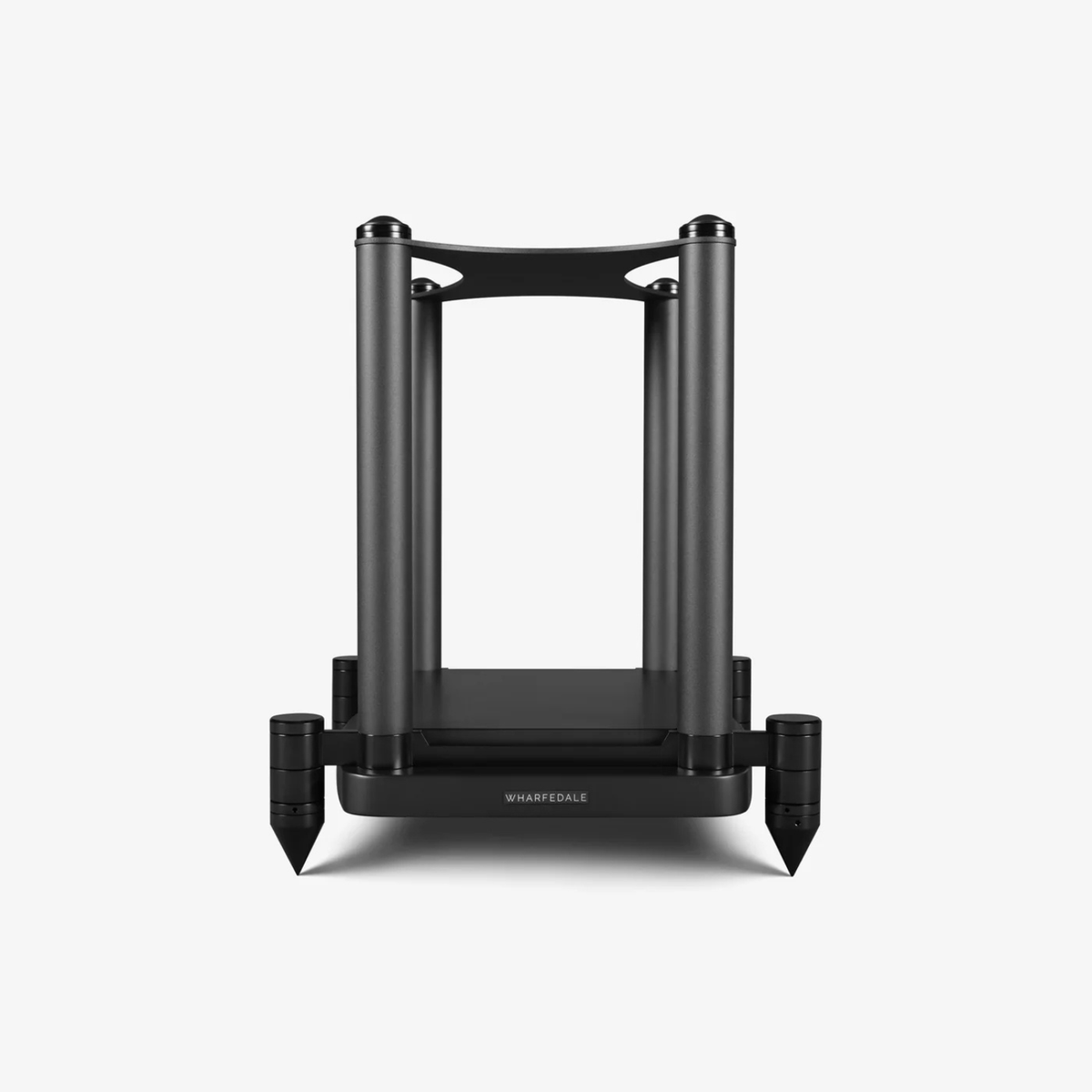 Front view of black Wharfedale Elysian 2R Speaker Stand