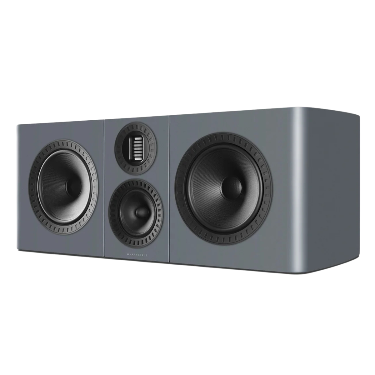 Angle view of Wharfedale Elysian CR Centre Speaker in Lunar Grey