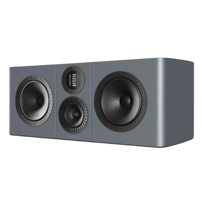 Angle view of Wharfedale Elysian CR Centre Speaker in Lunar Grey