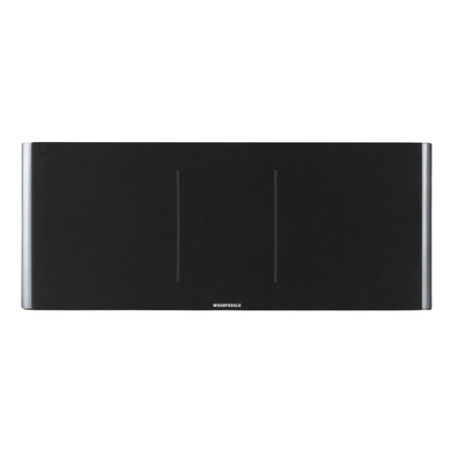 Front view of Wharfedale Elysian CR Centre Speaker in lunar grey with grille on