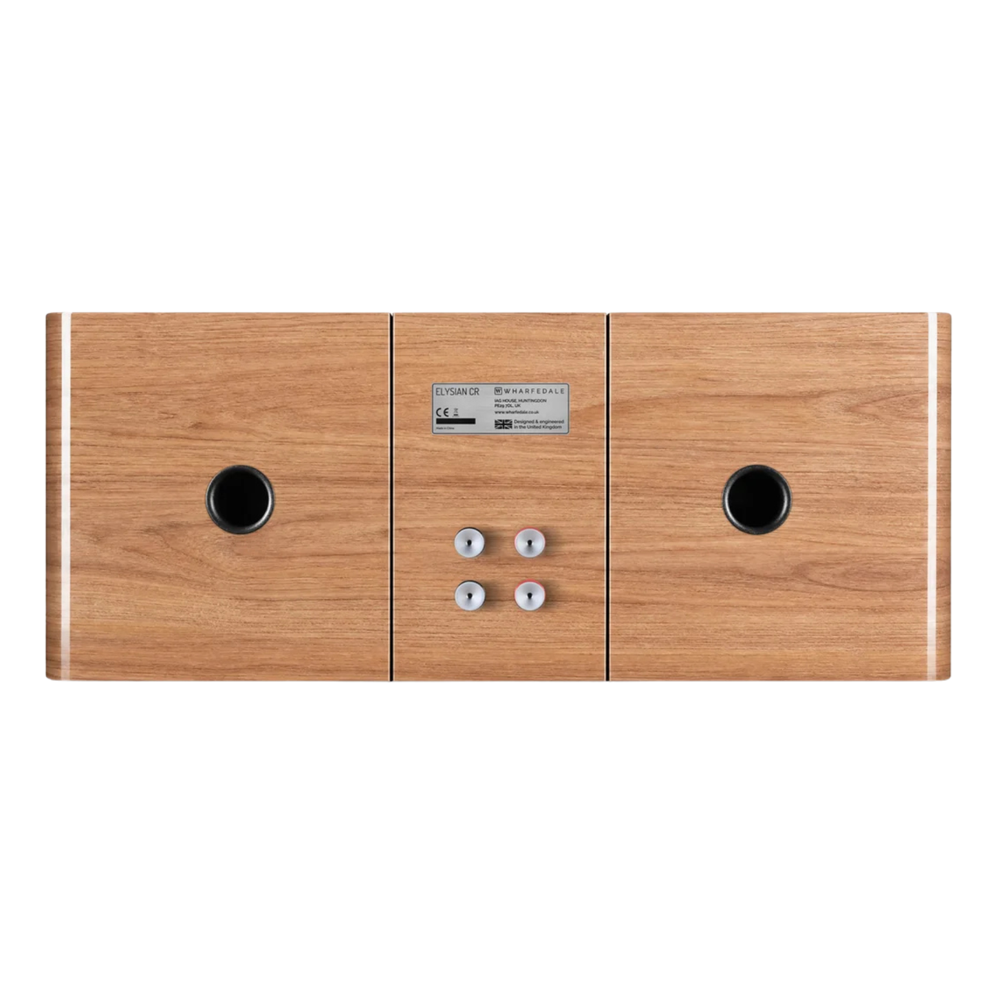 Back view of Wharfedale Elysian CR Centre Speaker in walnut finish