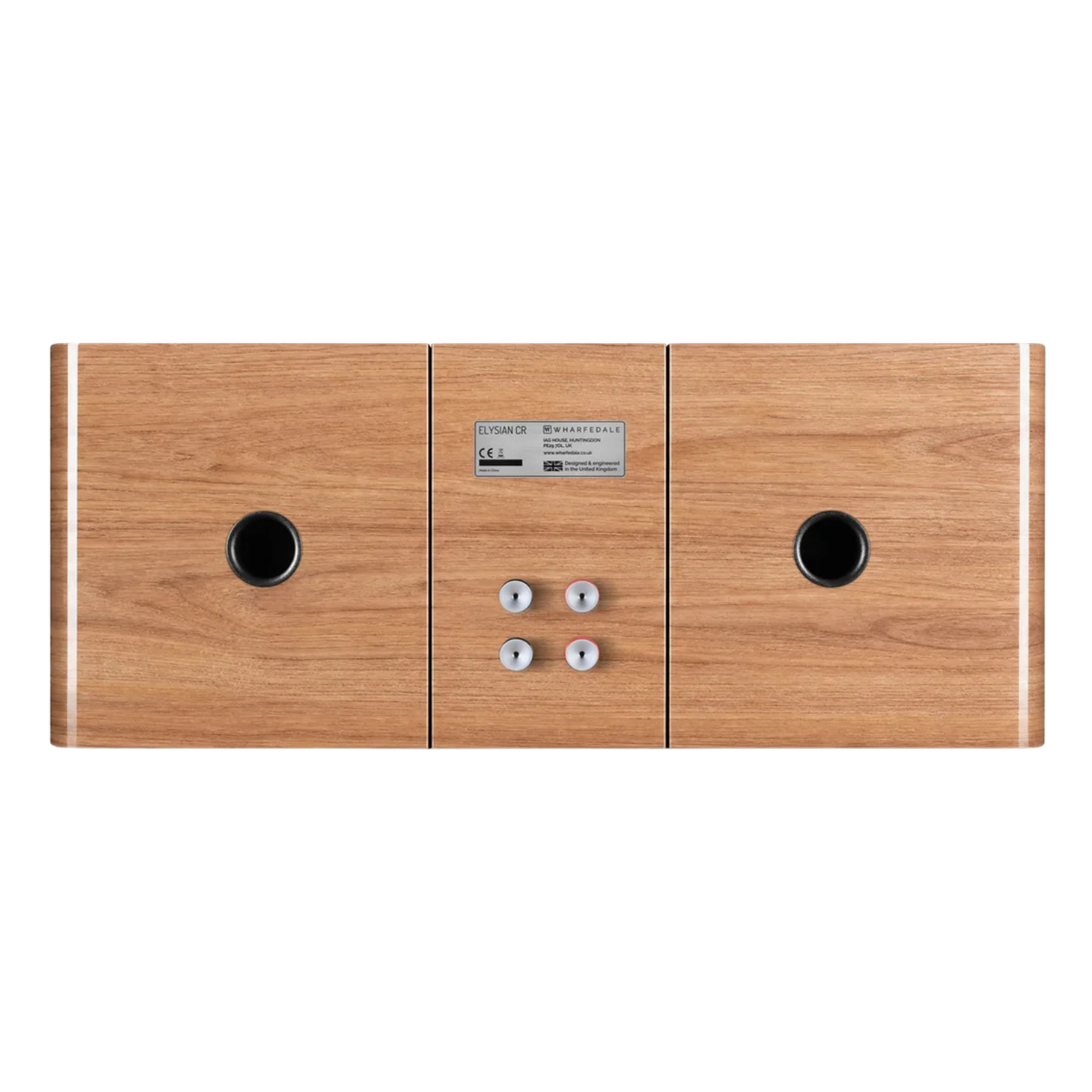 Back view of Wharfedale Elysian CR Centre Speaker in walnut finish
