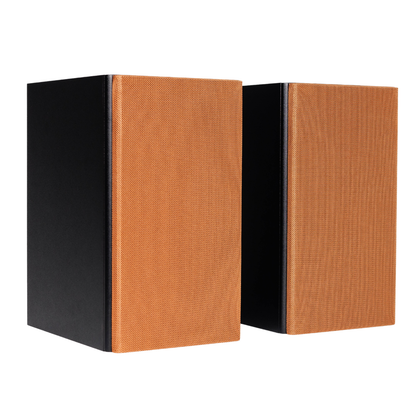 Pair of Encel Raw Gelati Bookshelf Speakers with brown grilles