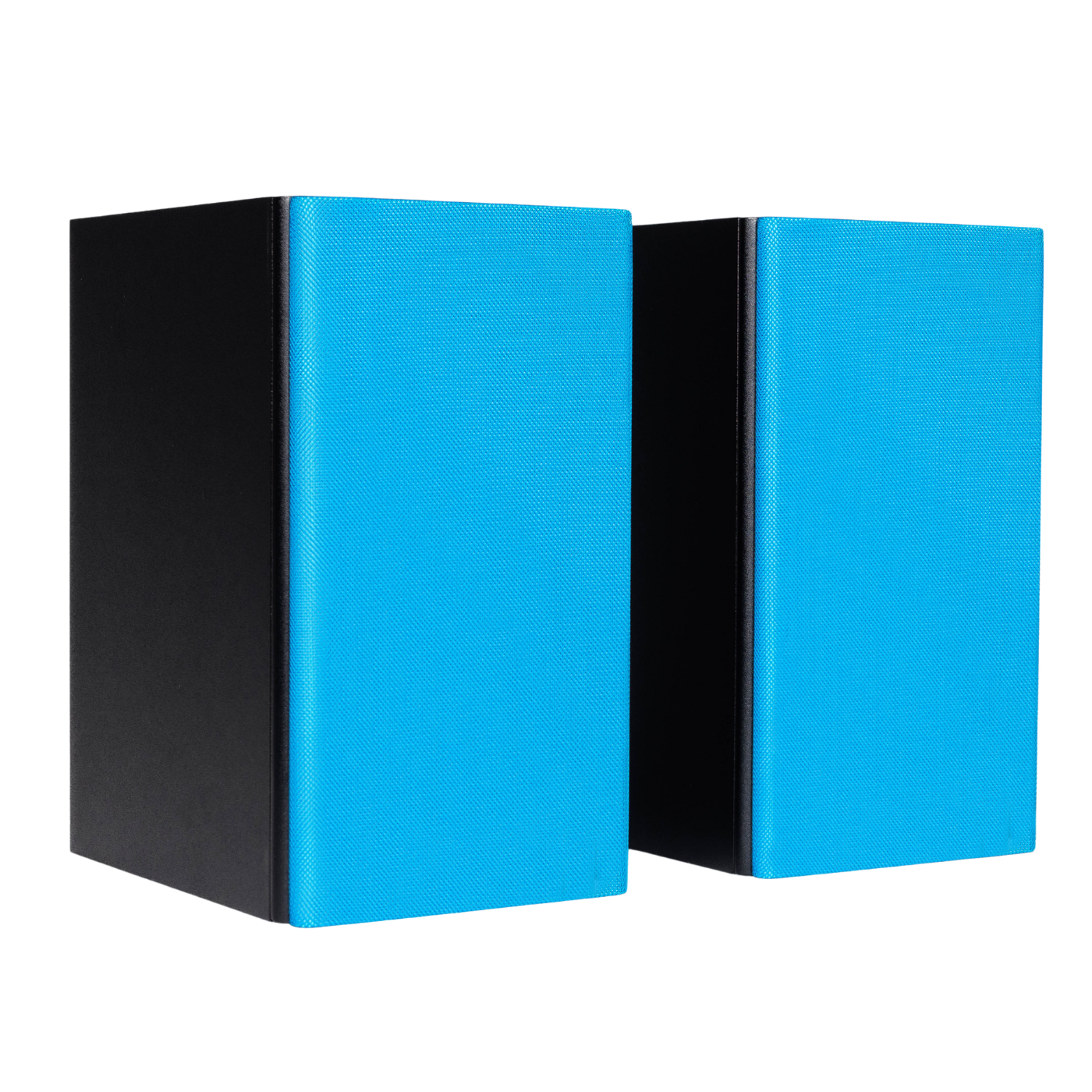 Pair of Encel Raw Gelati Bookshelf Speakers with Electric Blue grilles