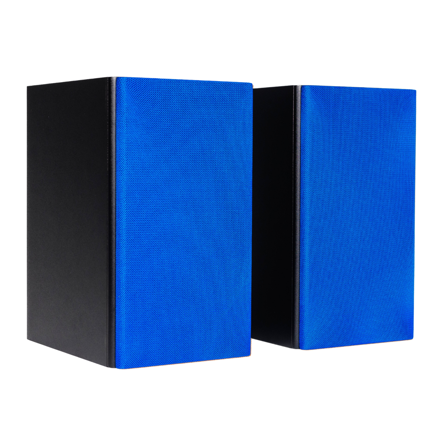 Pair of Encel Raw Gelati Bookshelf Speakers with Ocean Blue grilles
