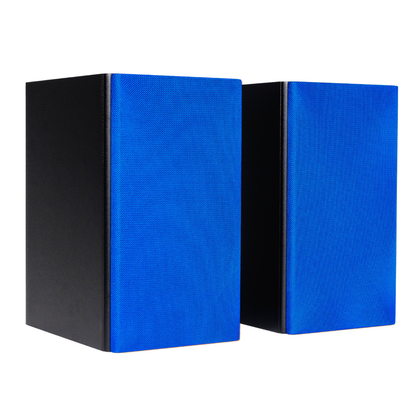 Pair of Encel Raw Gelati Bookshelf Speakers with Ocean Blue grilles